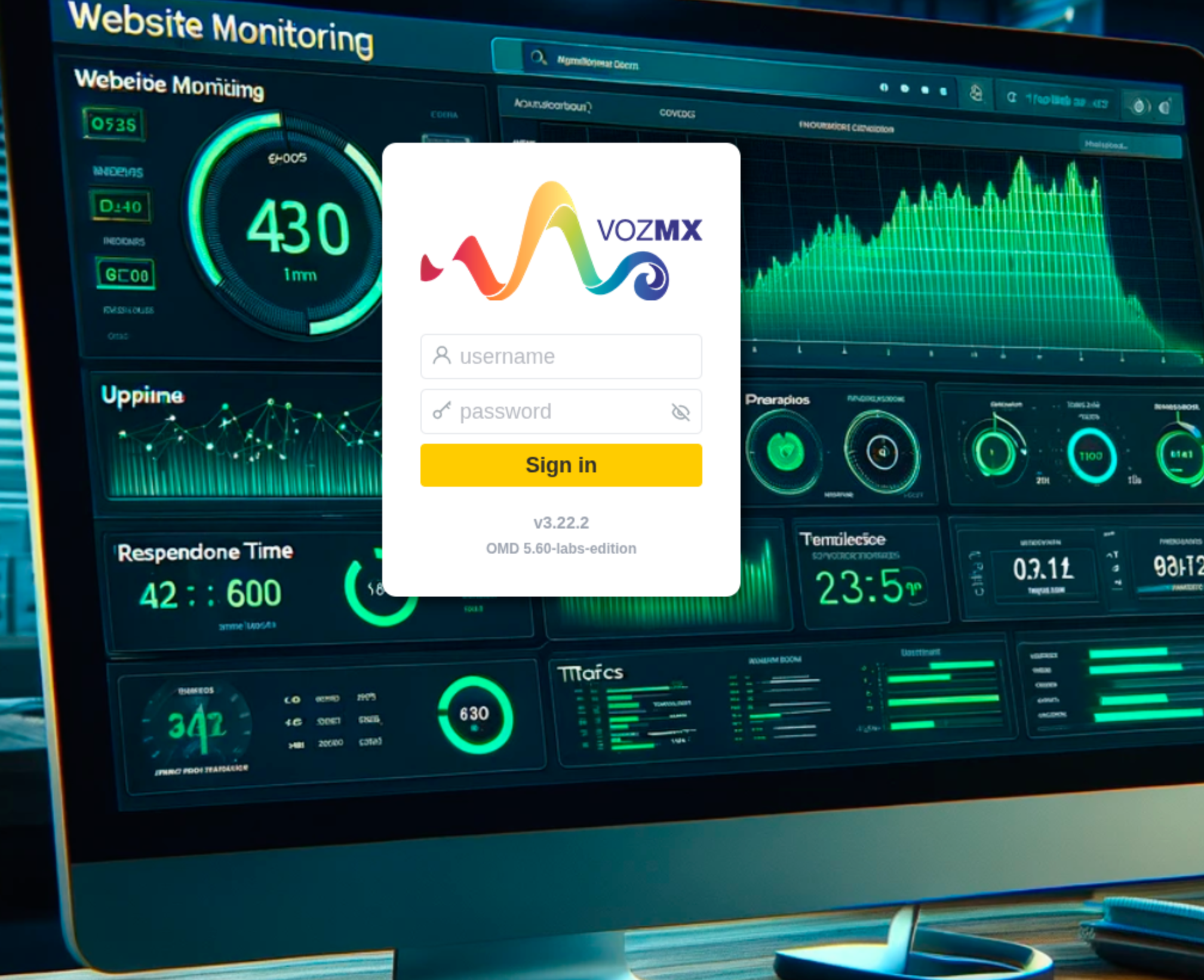 Login del sistema de monitoreo Naemon